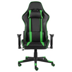 vidaXL Sedia da Gaming Girevole Verde in PVC