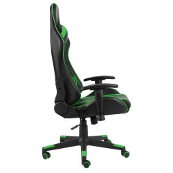 vidaXL Sedia da Gaming Girevole Verde in PVC