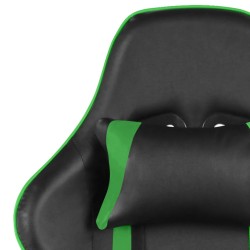 vidaXL Sedia da Gaming Girevole Verde in PVC