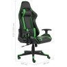 vidaXL Sedia da Gaming Girevole Verde in PVC