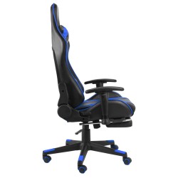 vidaXL Sedia da Gaming Girevole con Poggiapiedi Blu in PVC