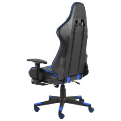 vidaXL Sedia da Gaming Girevole con Poggiapiedi Blu in PVC