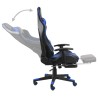 vidaXL Sedia da Gaming Girevole con Poggiapiedi Blu in PVC