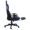 vidaXL Sedia da Gaming Girevole con Poggiapiedi Blu in PVC