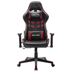 vidaXL Sedia da Gaming Nera e Rosso Vino in Similpelle