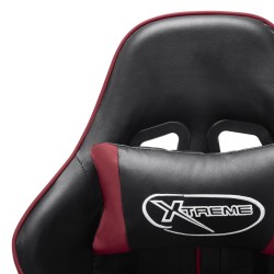 vidaXL Sedia da Gaming Nera e Rosso Vino in Similpelle