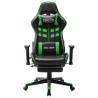 vidaXL Sedia da Gaming con Poggiapiedi Nera e Verde in Similpelle