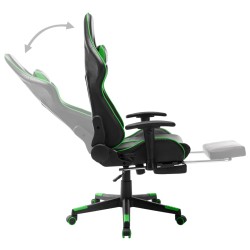 vidaXL Sedia da Gaming con Poggiapiedi Nera e Verde in Similpelle