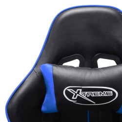 vidaXL Sedia da Gaming Blu e Nera in Similpelle