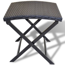 vidaXL Sgabello Pieghevole in Polyrattan Nero