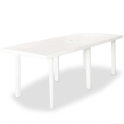 vidaXL Tavolo da Giardino Bianco 210x96x72 cm in Plastica