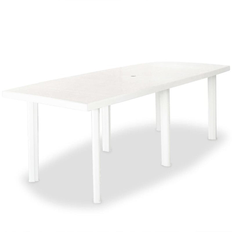 vidaXL Tavolo da Giardino Bianco 210x96x72 cm in Plastica