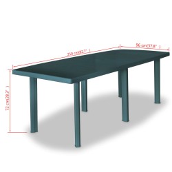 vidaXL Tavolo da Giardino Verde 210x96x72 cm in Plastica