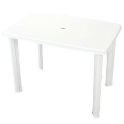 vidaXL Tavolo da Giardino Bianco 101x68x72 cm in Plastica