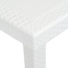 vidaXL Tavolo da Giardino Bianco 220x90x72 cm in Plastica Stile Rattan