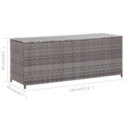 vidaXL Baule da Giardino Grigio 120x50x60 cm in Polyrattan