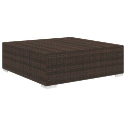 vidaXL Poggiapiedi Modulare 1 pz con Cuscino in Polyrattan Marrone