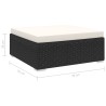 vidaXL Poggiapiedi Modulare 1 pz con Cuscino in Polyrattan Nero