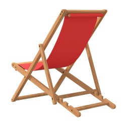 vidaXL Sedia da Spiaggia Pieghevole in Legno Massello di Teak Rossa