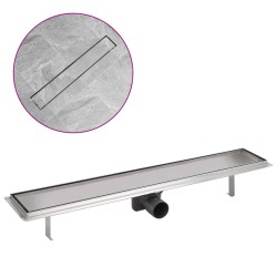    Canaletta di Drenaggio per Doccia 730x140 mm Acciaio Inox