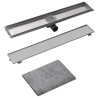    Canaletta di Drenaggio per Doccia 730x140 mm Acciaio Inox