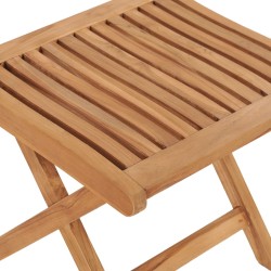 vidaXL Poggiapiedi Pieghevole 46,5x49x41,5 cm Legno Massello di Teak