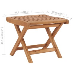 vidaXL Poggiapiedi Pieghevole 46,5x49x41,5 cm Legno Massello di Teak