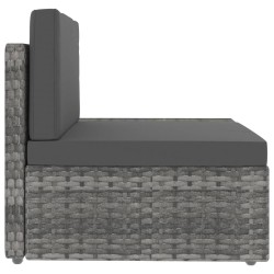 vidaXL Divano ad Angolo Modulare Bracciolo Sinistro Polyrattan Grigio