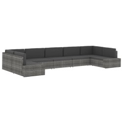 vidaXL Divano ad Angolo Modulare Bracciolo Sinistro Polyrattan Grigio