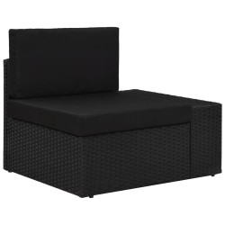 vidaXL Divano ad Angolo Modulare Bracciolo Sinistro in Polyrattan Nero