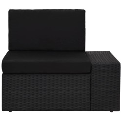 vidaXL Divano ad Angolo Modulare Bracciolo Sinistro in Polyrattan Nero