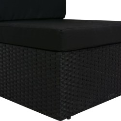 vidaXL Divano ad Angolo Modulare Bracciolo Sinistro in Polyrattan Nero