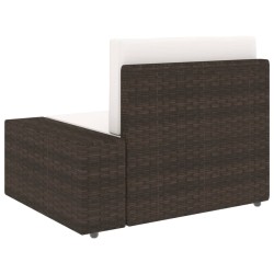 vidaXL Divano ad Angolo Modulare Bracciolo Sinistro Polyrattan Marrone