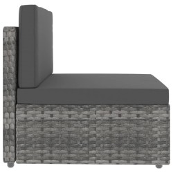 vidaXL Divano Modulare a 2 Posti in Polyrattan Grigio