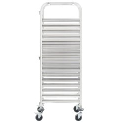 vidaXL Carrello da Cucina per 16 Vassoi 38x55x163 cm in Acciaio Inox