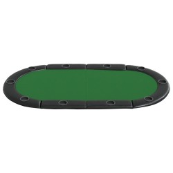 vidaXL Piano Tavolo da Poker Pieghevole 10 Giocatori Verde 208x106x3cm