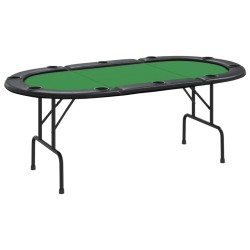 vidaXL Tavolo da Poker Pieghevole 10 Giocatori Verde 206x106x75 cm