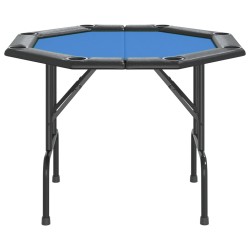 vidaXL Tavolo da Poker Pieghevole 8 Giocatori Blu 108x108x75 cm