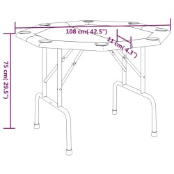 vidaXL Tavolo da Poker Pieghevole 8 Giocatori Blu 108x108x75 cm