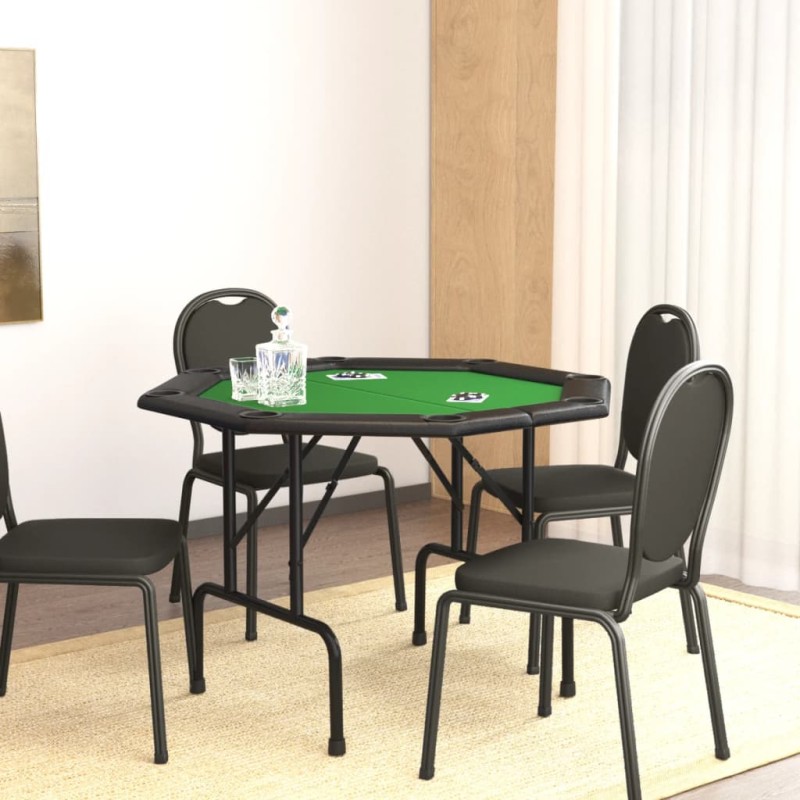 vidaXL Tavolo da Poker Pieghevole 8 Giocatori Verde 108x108x75 cm