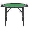 vidaXL Tavolo da Poker Pieghevole 8 Giocatori Verde 108x108x75 cm