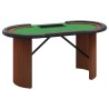 vidaXL Tavolo da Poker con Vassoio Chip 10 Giocatori Verde 160x80x75cm