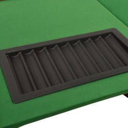 vidaXL Tavolo da Poker con Vassoio Chip 10 Giocatori Verde 160x80x75cm