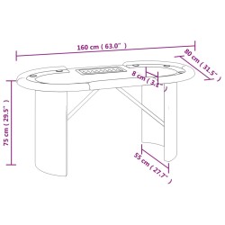 vidaXL Tavolo da Poker con Vassoio Chip 10 Giocatori Verde 160x80x75cm