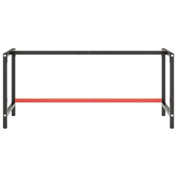 vidaXL Telaio Banco da Lavoro Nero e Rosso Opaco 180x57x79 cm Metallo