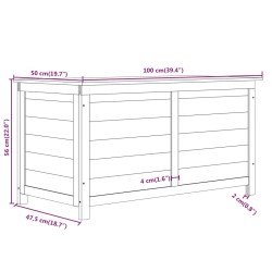 vidaXL Scatola Cuscini Antracite 100x50x56 cm Legno Massello di Abete