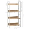 vidaXL Libreria a 4 Ripiani Rovere 60x27,6x124,5 cm in Truciolato