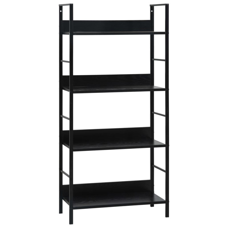 vidaXL Libreria a 4 Ripiani Nera 60x27,6x124,5 cm in Truciolato