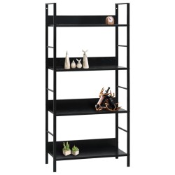 vidaXL Libreria a 4 Ripiani Nera 60x27,6x124,5 cm in Truciolato