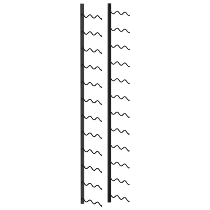 vidaXL Portavini da Parete per 24 Bottiglie Nero in Ferro 